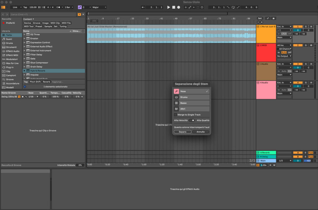 Ableton live 12.4 stem separation